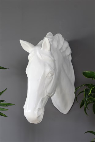 Beyaz At Başı Duvar Dekorasyon Ürünü