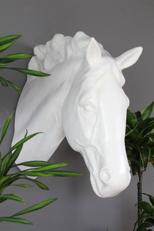 Beyaz At Başı Duvar Dekorasyon Ürünü