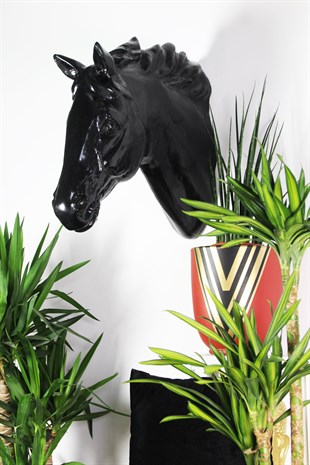 Siyah At Başı Duvar Dekorasyon Ürünü
